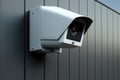 Close up of security camera on modern building wall AI generated