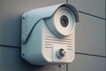 Close up of security camera on modern building wall AI generated