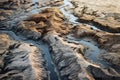 close-up of sediment deposits at river delta Royalty Free Stock Photo
