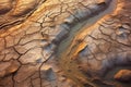 close-up of sediment deposits at river delta Royalty Free Stock Photo