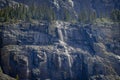 Weeping wall waterfalls off the Icefields Parkway in Banff National Park, Alberta, Canada Royalty Free Stock Photo