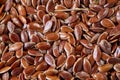 Close-up selective focus healthy flax seed background, macro, vertical. Royalty Free Stock Photo