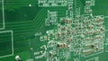 Close up of semiconductor or main board or computer chip