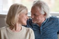 Close up of senior happy couple looking at each other Royalty Free Stock Photo