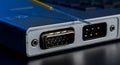 Close-up of Serial Ports on Electronic Device for Data Transfer Royalty Free Stock Photo