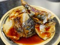 Grilled Saba mackerel in teriyaki sauce