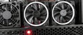 Close up of server fans with glowing rings, providing cooling for big data processing. Essential hardware for efficient modern Royalty Free Stock Photo