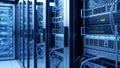 Data Center Server Racks Network, Hosting, Cloud Computing Royalty Free Stock Photo