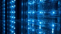 Server Room Data Center Blue Lights, Network Technology Royalty Free Stock Photo