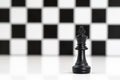 Black chess pieces on chessboard, Set of chess figures on white background Royalty Free Stock Photo