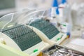 Close-up of set of different dental burs and dental equipment Royalty Free Stock Photo