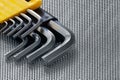 Close-up set of hex keys of different sizes