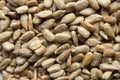 Close-up of a set of peeled raw sunflower seeds. Top view Royalty Free Stock Photo