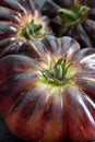 Close-up of several coeur de boeuf tomatoes (translation: beefsteak tomatoes Royalty Free Stock Photo