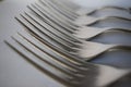 Forks in a row Royalty Free Stock Photo