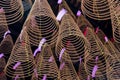 Incense Spirals in the Thien Hau Temple of Cho Lon Chinatown, district 5,  Saigon, Ho Chi Minh City, Vietnam Royalty Free Stock Photo