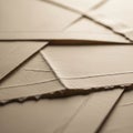 A close up of several sheets of beige paper overlapping each Royalty Free Stock Photo