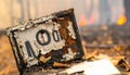 Lost Data Burnt Hard Drive in Ashes Royalty Free Stock Photo
