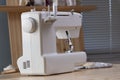 Close-Up Of Sewing Machine at home interior Royalty Free Stock Photo