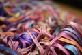 close-up of sewing ribbons on pointe shoes