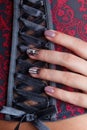 Close-up of painted nails