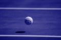 Close-Up Of A Shadow And A Tennis Ball. Individual sport. Blue filter