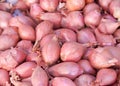 Top view of Shallots in a pile