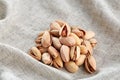 Peanut shells food background, close-up, shallow depth of field, macro.