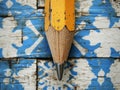 A close-up of a sharpened pencil tip, showcasing the intricate graphite texture and extreme details, along with various