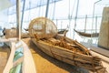 Close up of shasha fishing Boat replica for historical education of fishing and transportation in the Middle East Royalty Free Stock Photo