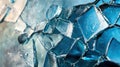 Abstract View of Blue Glass Mosaic in Geometric Pattern Royalty Free Stock Photo