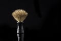 Close Up Of Shaving Brush On Black. Copy Space