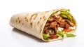 Ai, AI GeneratedAi, AI Generated Close up Shawarma tourtilla wrap onion, tomato, lettuce and garilc sauce