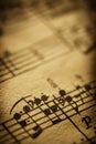 Close up of sheet music Royalty Free Stock Photo