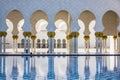 A close up of the Sheikh Zayed Grand Mosque in Abu Dhabi