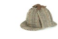Close-up of Sherlock Holmes Deerstalker Cap Isolated Royalty Free Stock Photo