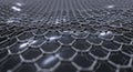 Close-up of a shimmering hexagonal atomic structure revealing nanotechnology advancement and molecular materials science Royalty Free Stock Photo