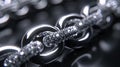 A close up of a shiny chain with diamonds on it, AI Royalty Free Stock Photo