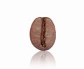 Close-up shiny fresh roasted coffee bean isolated on white background Royalty Free Stock Photo