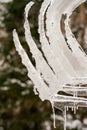 Close up of shiny icicles