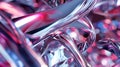 A close up of a shiny metal sculpture with many colors, AI