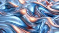 Close-up of shiny metallic surface with blue and gold waves Royalty Free Stock Photo
