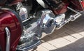 Close up of shiny motorcycle engine Transmission