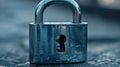 Close-up of a Chrome Padlock Showing Security, Protection and Confidentiality Concept Royalty Free Stock Photo