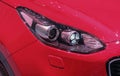 The close up of modern car head light Royalty Free Stock Photo