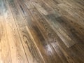 close up shiny vintage wooden teak flooring texture