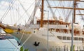 Close-up with a ship in port Gran Canaria