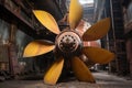 close-up of the ships propeller in dry dock Royalty Free Stock Photo