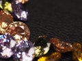 Close up shoot of beautiful, shiny, multi colored diamonds crystal gemstones Royalty Free Stock Photo