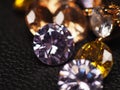 Close up shoot of beautiful, shiny, multi colored diamonds crystal gemstones Royalty Free Stock Photo